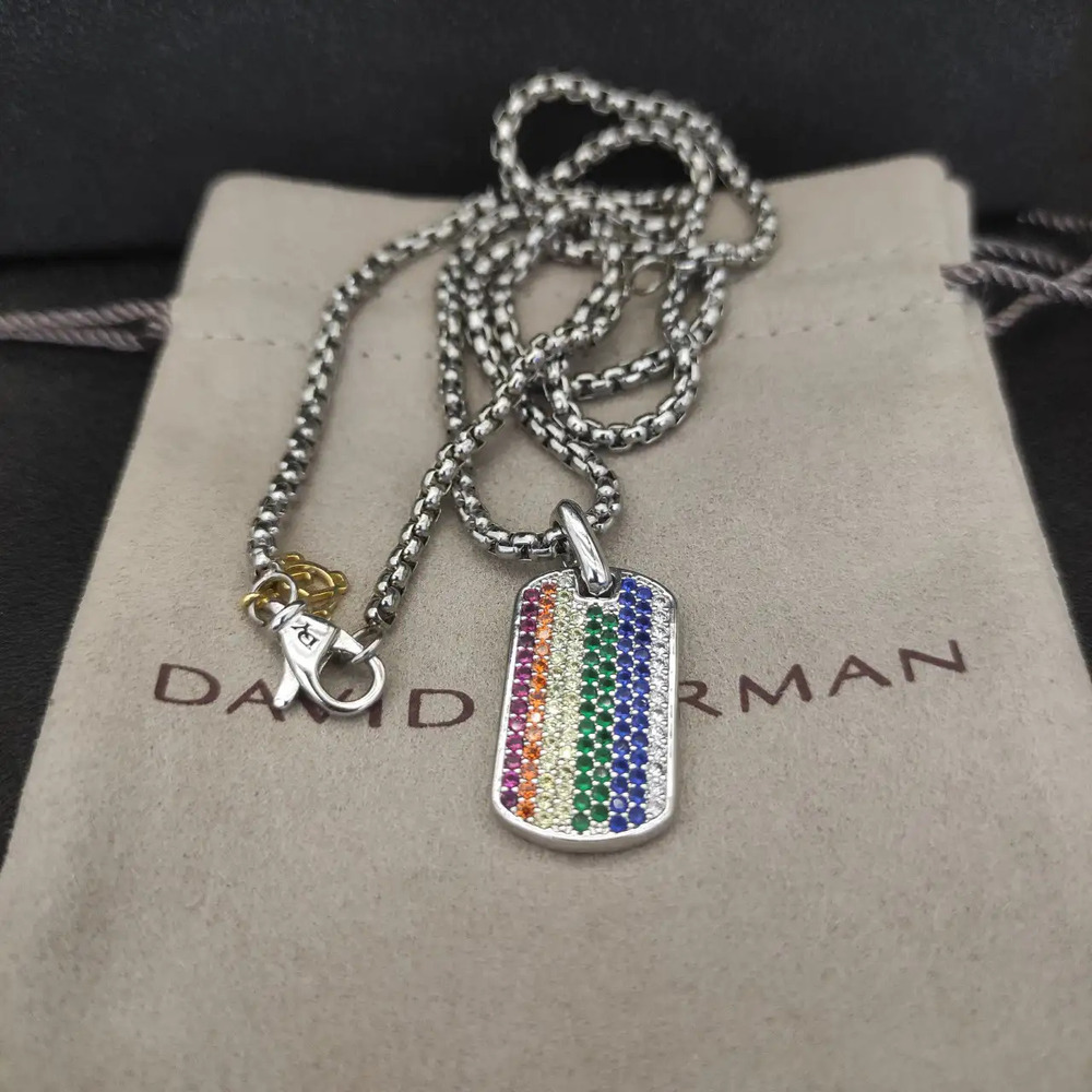 David Yurman full diamond colored diamond pendant necklace